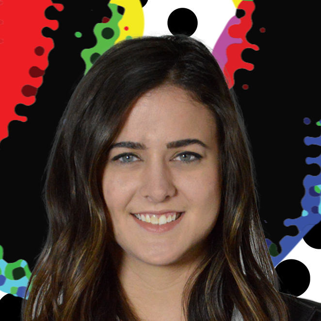 A girl, and a train passing