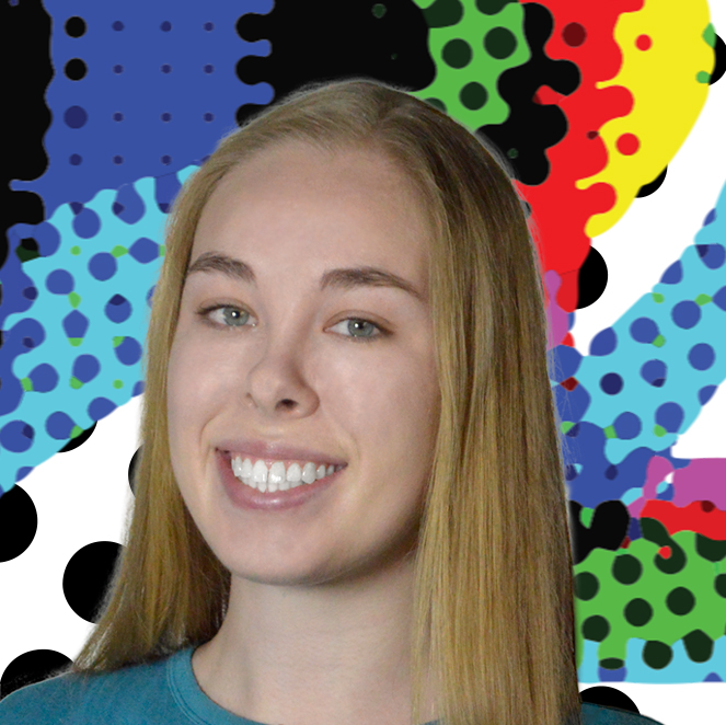 A girl, and a train passing