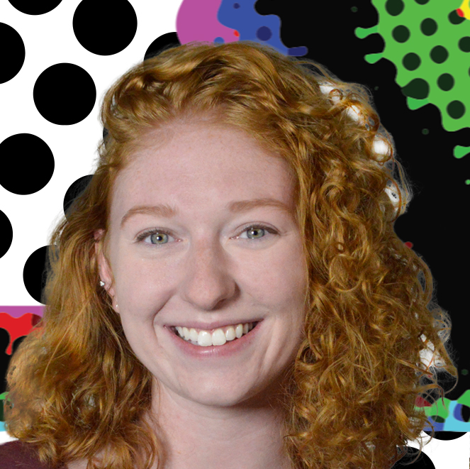 A girl, and a train passing