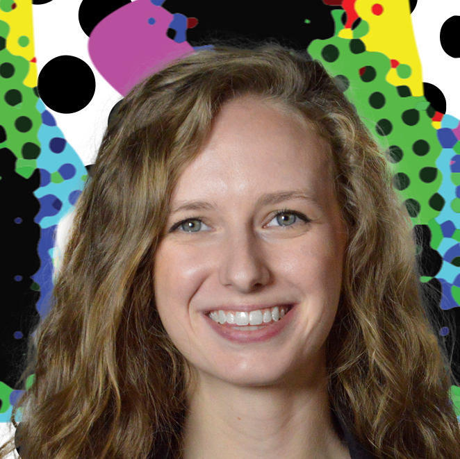 A girl, and a train passing