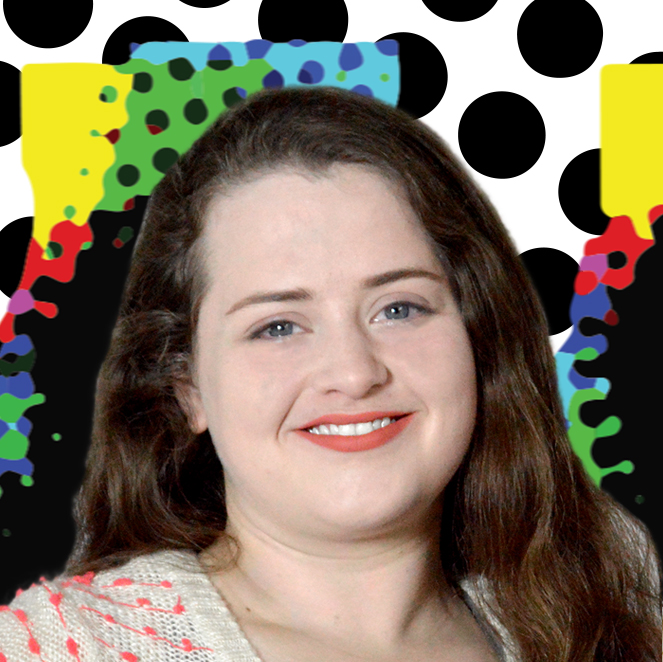 A girl, and a train passing