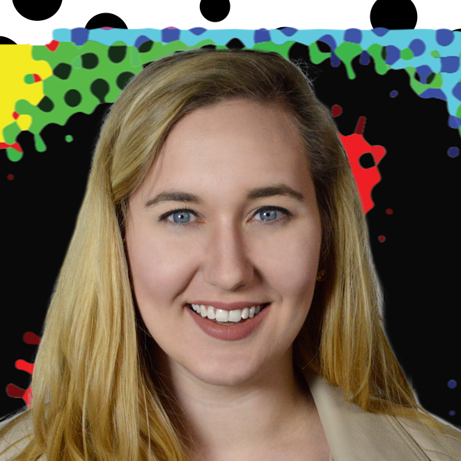 A girl, and a train passing